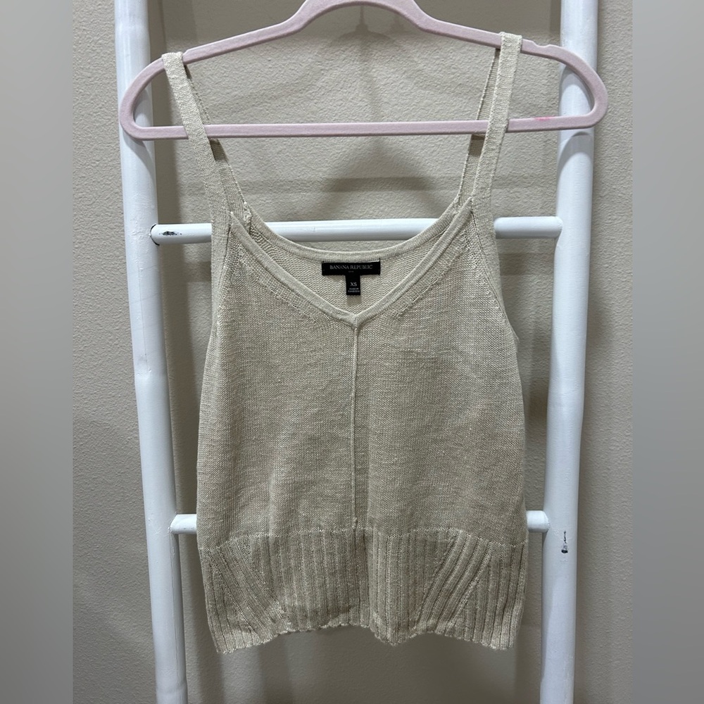 Banana Republic Beige Thin Knit Sweater Tank